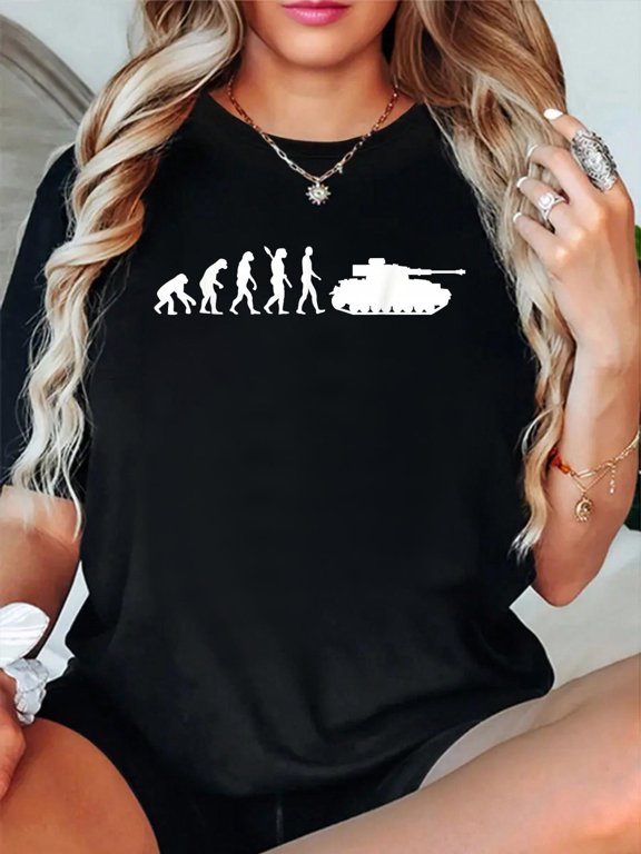 Evolution tank Relaxed Fit Classic Comfort Cotton T-Shirt Women's Men's Graphic Tee Crew Neck summer vacation Tops