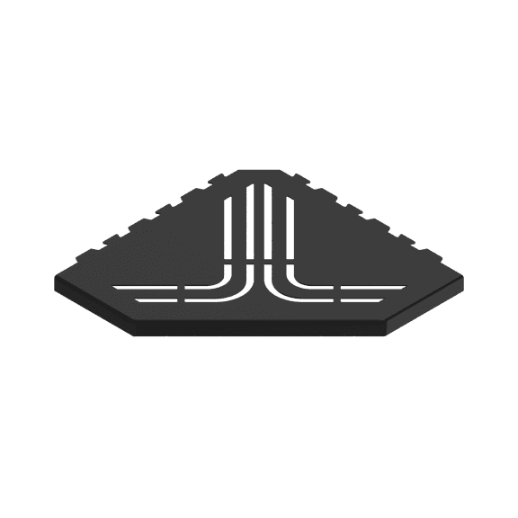 Evolux Beat Trapezoid Nero Shower Corner Wall Shelf