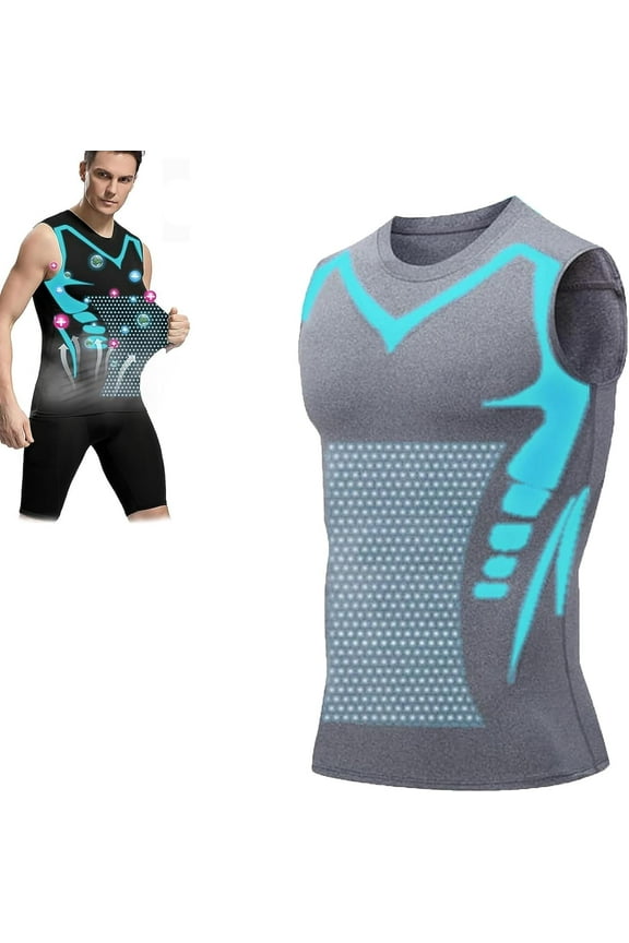 Evolv-Off Compression Shirt, V-Boost 2025 New Version Ionic Shaping Sleeveless Shirt for Men Build a Toned Body