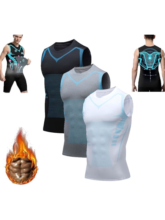 Evolv V Boost Men Compression Shirt, 2026 Upgraded Shapewear Tops for Men, Muscle Defining Athletic Undershirt with Compression Technology, Quick-Dry Breathable Fitness Base Layer for Running Gym