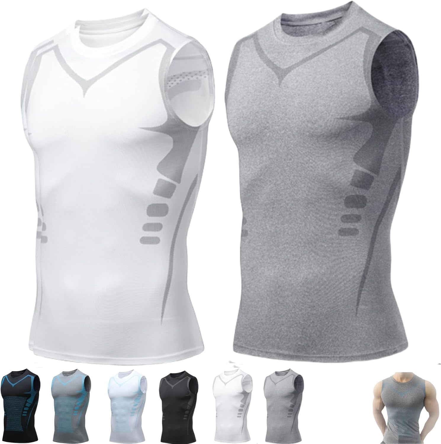 Amazon Compression Boost 2026 New V Boost Shape Wear Shirt Men, Version Ionic Sleeveless ...