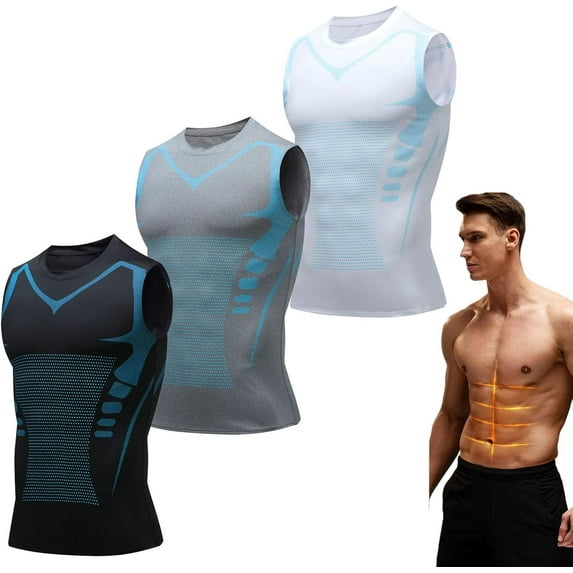 Evolv-V Boost Men Shirt, V-Boost 2025 New Version Ionic Shaping Sleeveless Compression Shirt