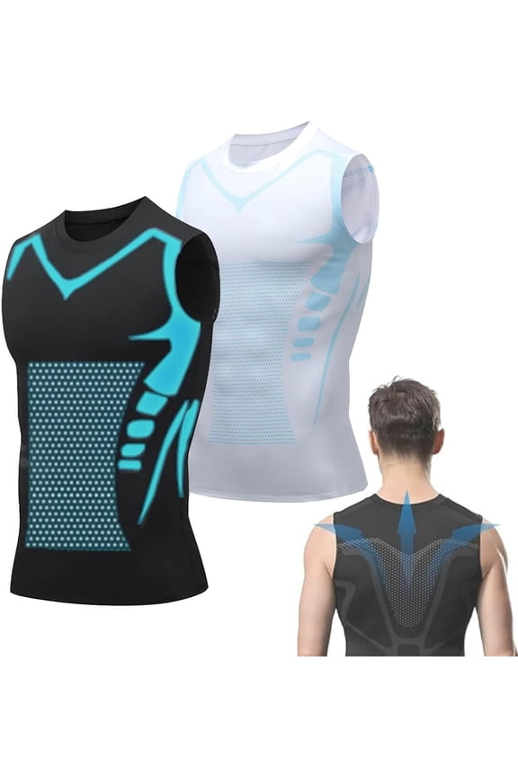 Evolv-V Boost Men Shirt, V-Boost 2025 New Version Ionic Shaping Sleeveless Compression Shirt