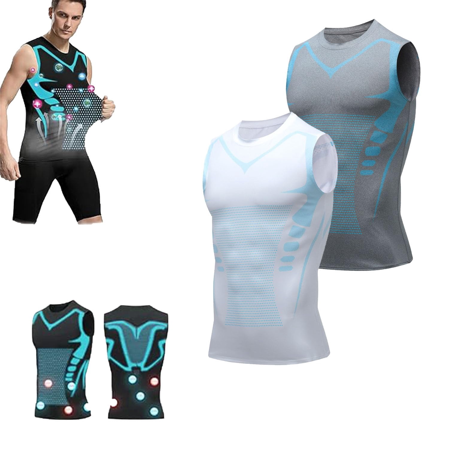 Evolv V Boost Shirt Men, V2.0 Compression Sleeveless Shaping Shirt Tank Men Feel the Power of Confidence, Energy & Strength
