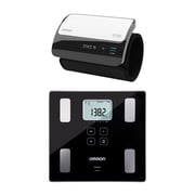 Evolv Wireless Upper Arm Blood Pressure Monitor and Body Composition 330-Lb. Capacity Bathroom Scale Kit