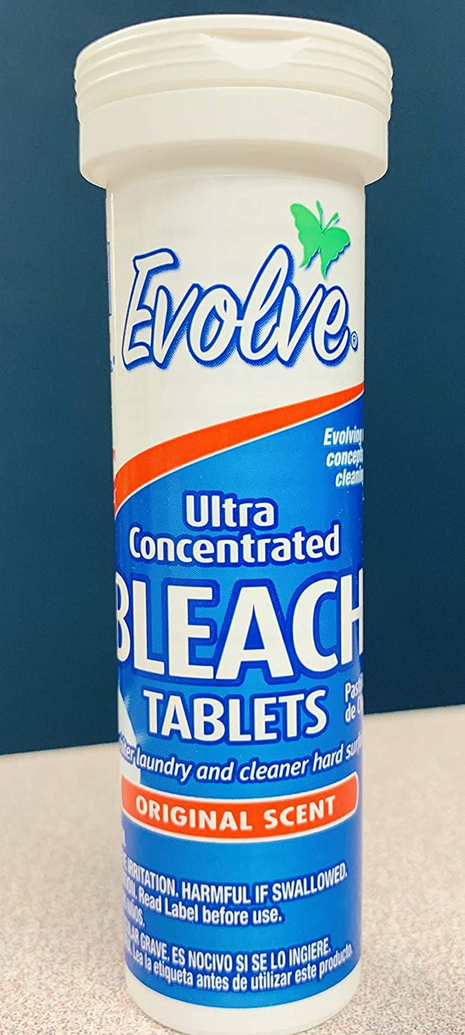 Evolve Bleach Tablets, 8 Count, Original Scented (2 Pack)