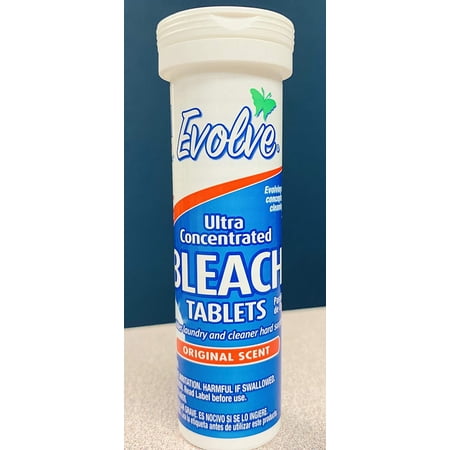 Evolve Bleach Tablets, 8 Count, Original Scented (2 Pack)
