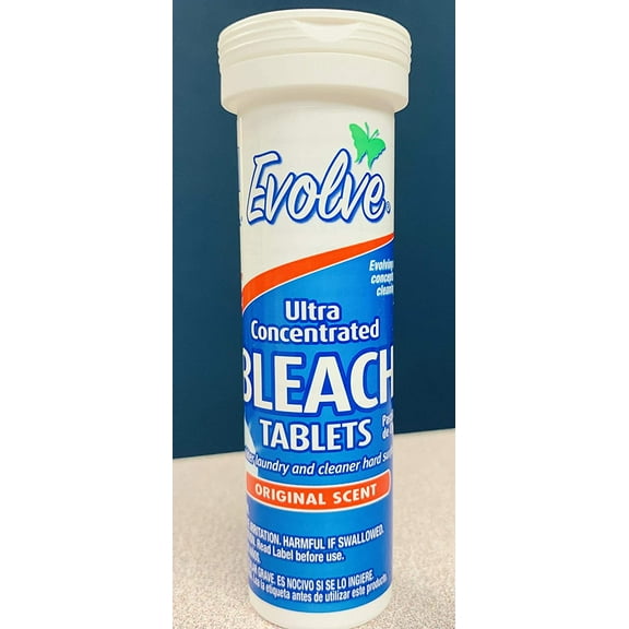 Evolve Bleach Tablets, 8 Count, Original Scented (2 Pack)