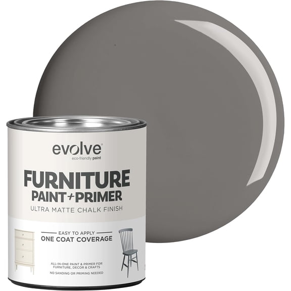 Evolve Ultra Matte Chalk Paint, Eco-Friendly Paint and Primer, Gray Velvet, 30 fl oz, Pack of 1