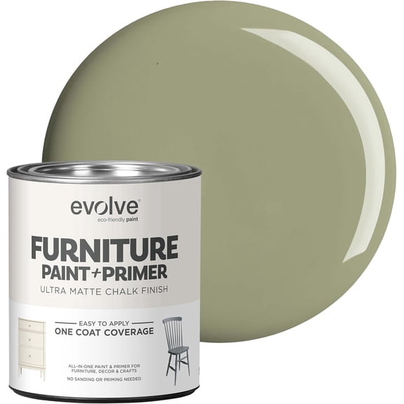 Evolve Ultra Matte Chalk Paint, Eco-Friendly Paint and Primer, Soft Sage, 30 fl oz, Pack of 1