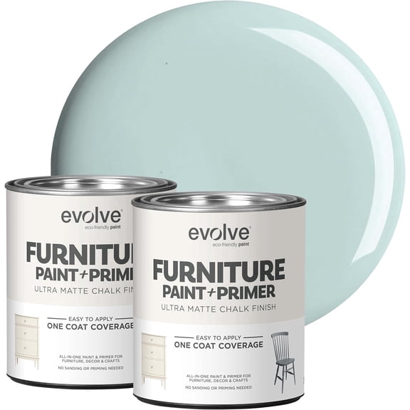 Evolve Ultra Matte Chalk Paint, Eco-Friendly Paint and Primer, Spring Showers, 30 fl oz, Pack of 2