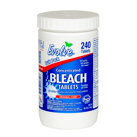 Evolve Concentrated Bleach Tablets, Original Scent, 240 Tablets, 1 Pack