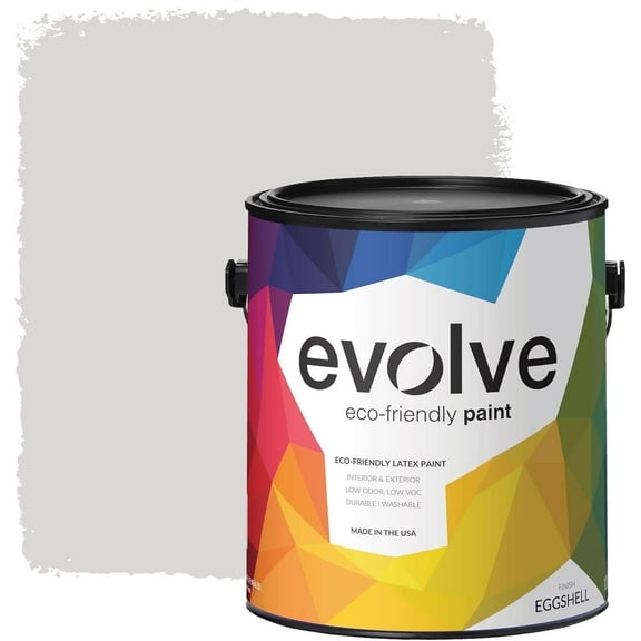 Evolve Eco-Friendly Eggshell Acrylic Latex Paint and Primer, One Coat Coverage, Morning Frost, 1 gal