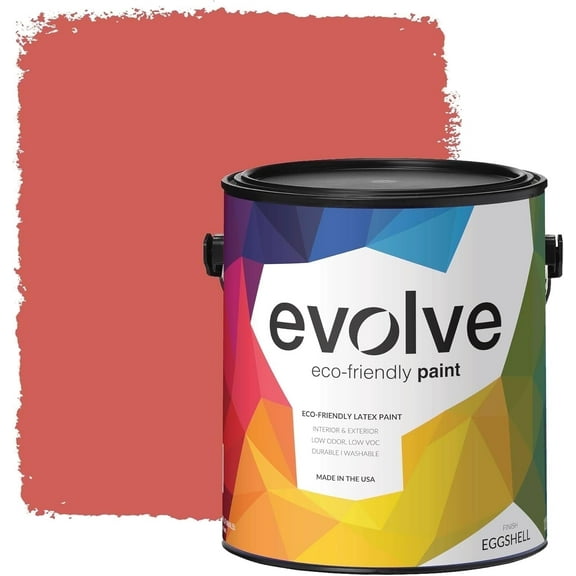 Evolve Eco-Friendly Eggshell Acrylic Latex Paint and Primer, One Coat Coverage, Raspberry, 1 gal