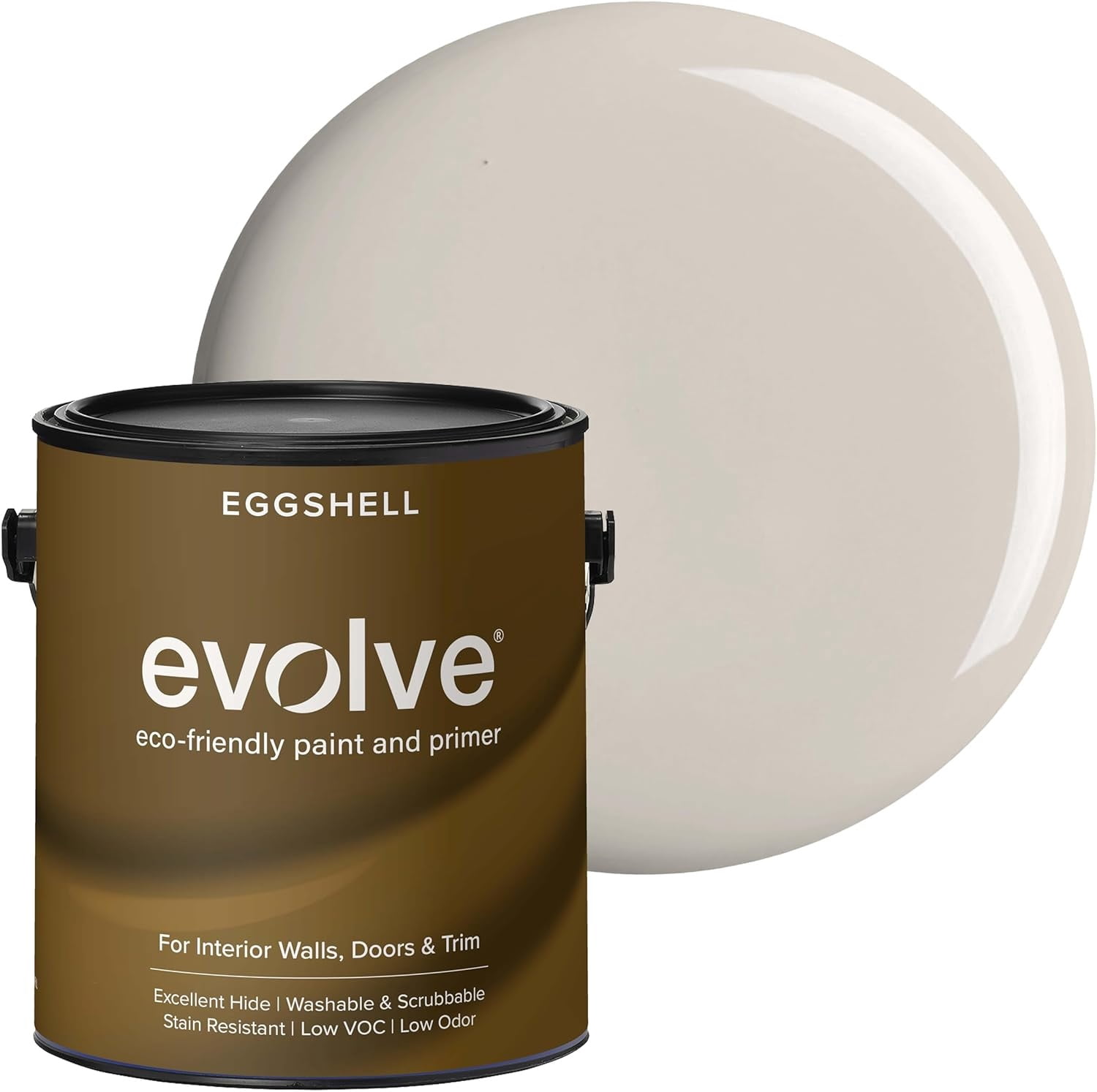Evolve Eco-Friendly Eggshell Acrylic Latex Paint and Primer, One Coat ...