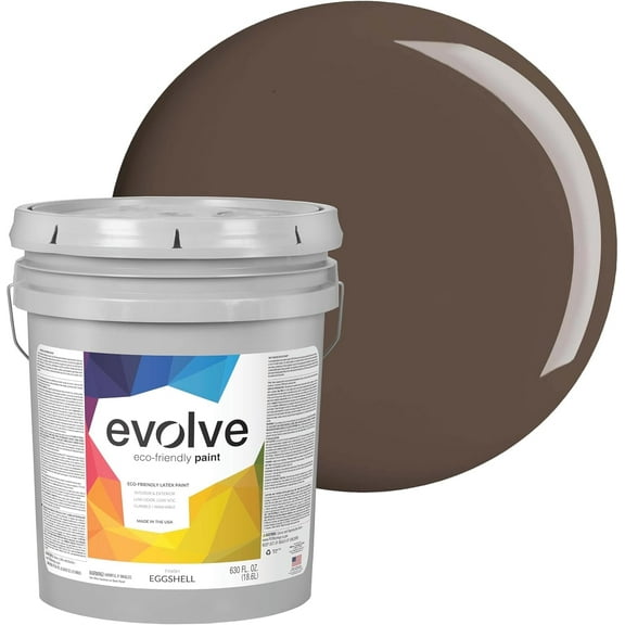 Evolve Eco-Friendly Espresso Eggshell Acrylic Latex Paint Primer, 5 Gallon