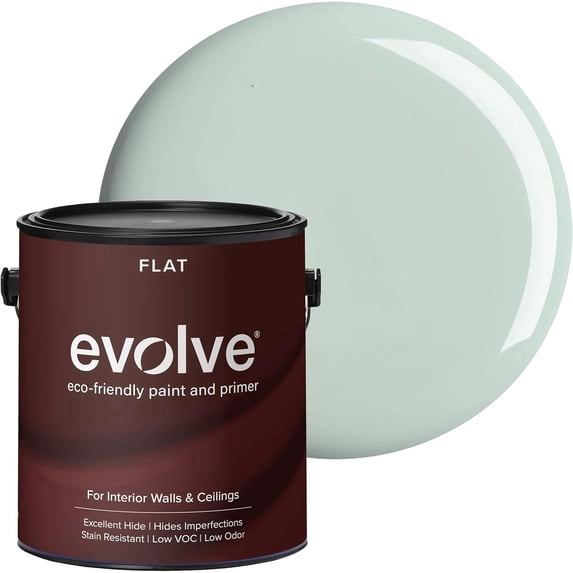 Evolve Eco-Friendly Greenhouse Flat Finish Acrylic Latex Paint and Primer, 1 Gallon