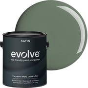 Evolve Eco-Friendly Ivy Green Satin Sheen Acrylic Latex Paint and Primer, 1 Gallon