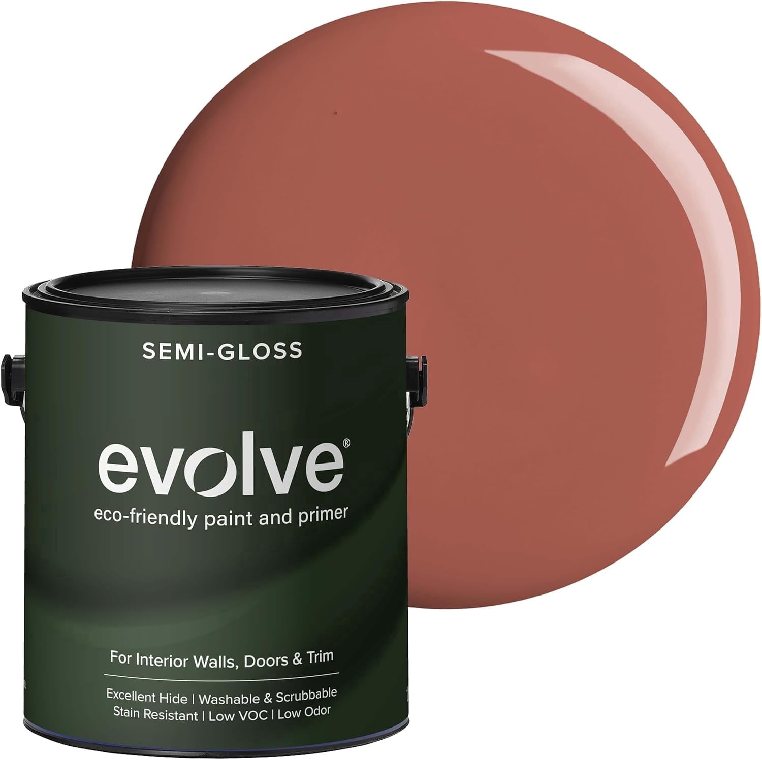 Evolve Eco-Friendly Red Clay Semi-Gloss Acrylic Latex Paint and Primer ...