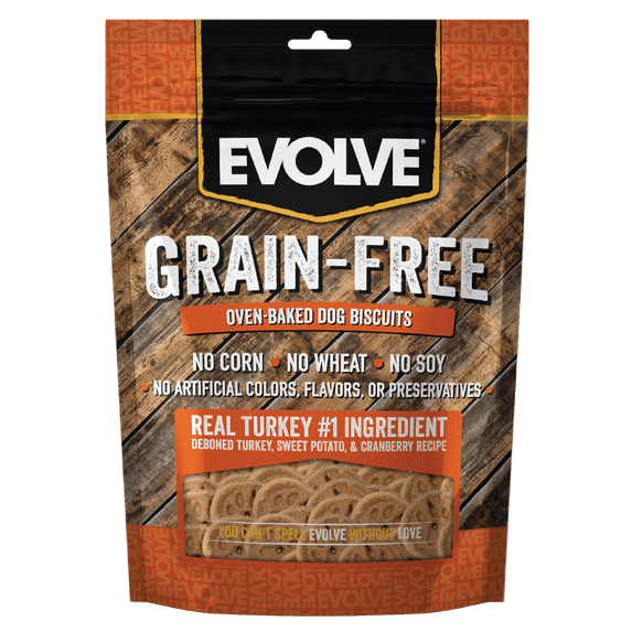 Evolve Grain Free Oven Baked Dog Biscuits Turkey Biscuit Dog Treats