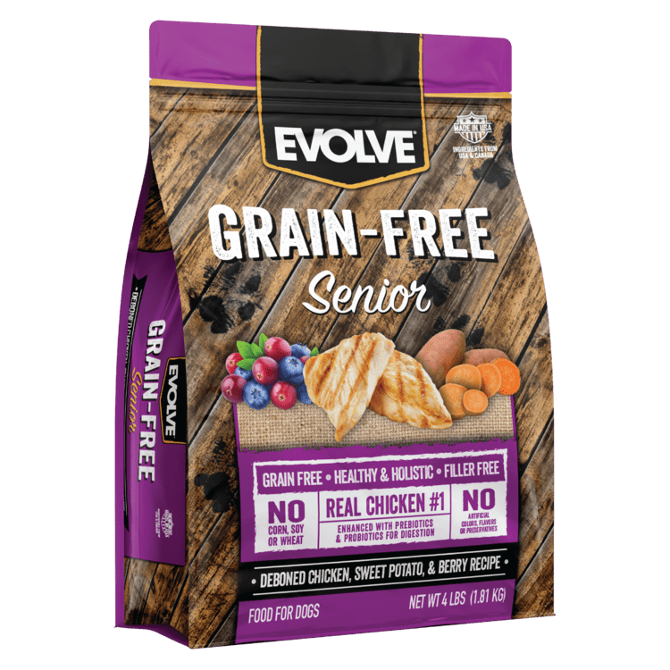 Evolve Senior Chicken Recipe, Dry Granule,  Grain Free, Dog Food, 4lb