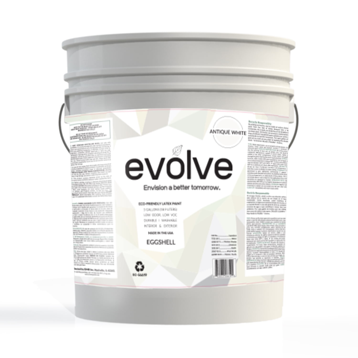 Evolve 5Gallon Antique White Latex Eggshell Finish Paint with Primer