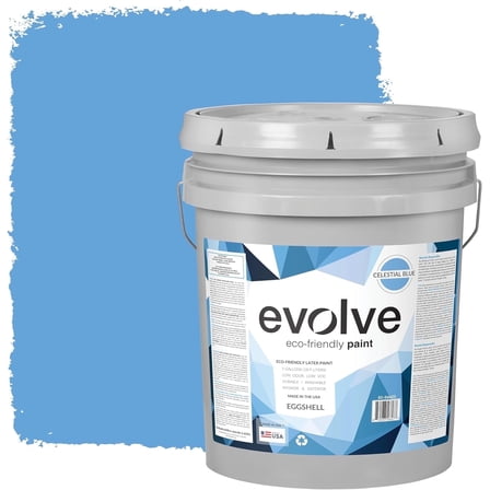 Evolve Latex Paint and Primer, Interior and Exterior Paint, Eggshell Finish, Celestial Blue, 5 Gallon