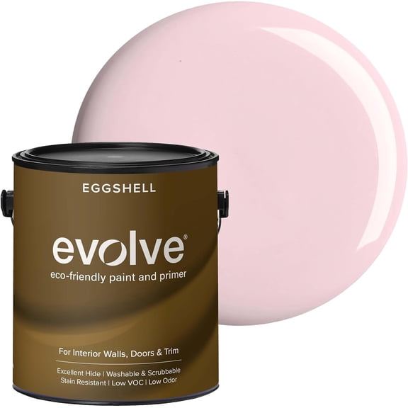 Evolve Latex Paint and Primer, Interior and Exterior Paint, Eggshell Finish, Posy Pink, 1 Gallon