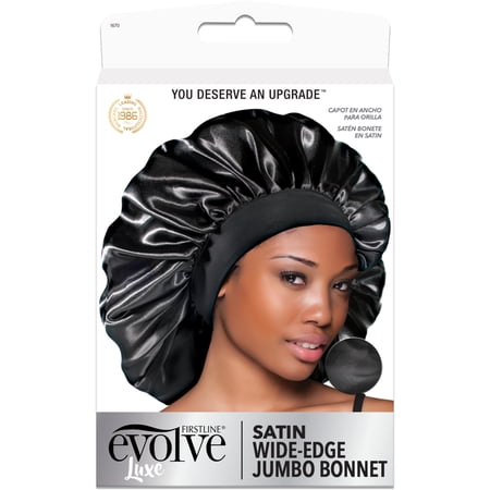 Evolve Jumbo Satin Bonnet, Black