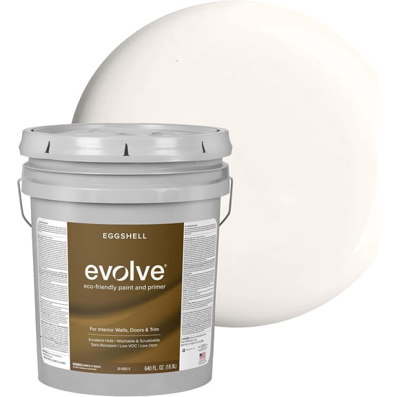 Evolve Lace Veil Eggshell Interior Paint and Primer, Wall Paint with One-Coat Coverage, 1 gal