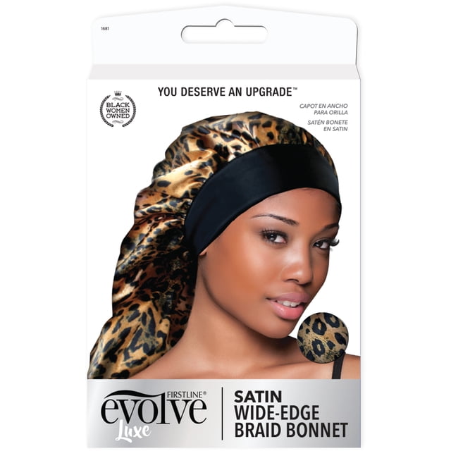 Evolve Large Satin Braid Bonnet, Leopard