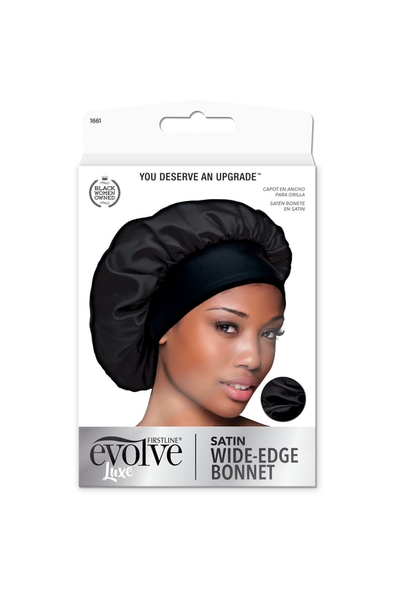 Evolve Luxe Satin Wide Edge Bonnet Black