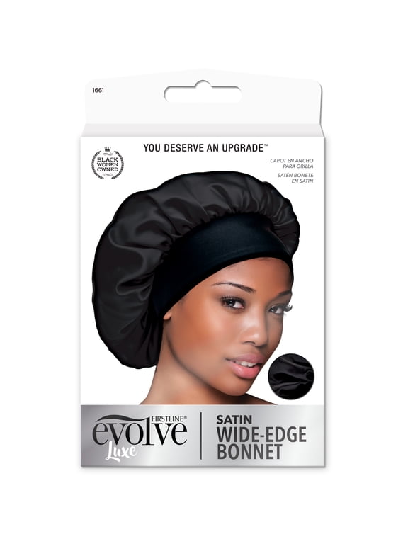 Evolve Luxe Satin Wide Edge Bonnet Black