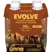Evolve Plant Based Protein Shake Chocolate Caramel - 11.16 fl oz 4 ea