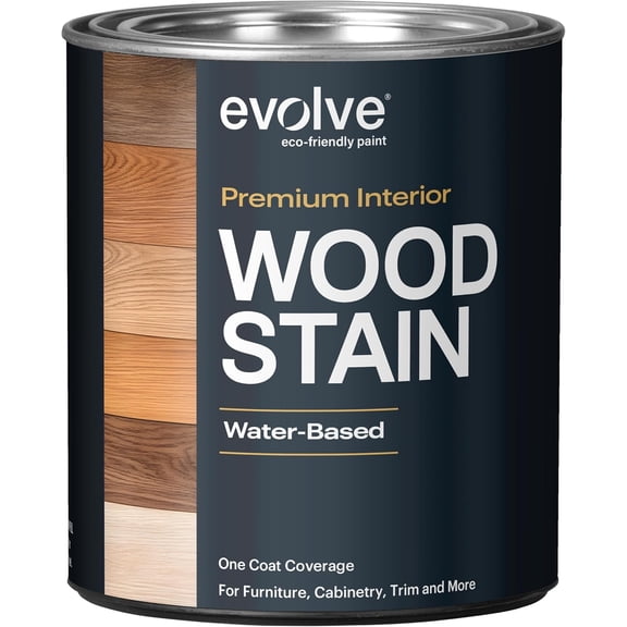 Evolve Premium Interior Water Based Wood Stain, Fast-Drying Wood Finish, Espresso, 1 Quart