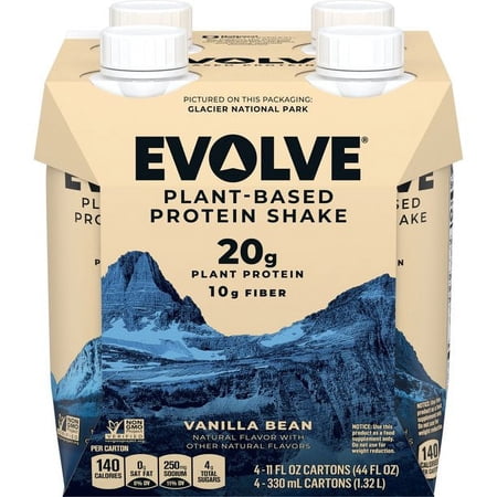 Evolve Real Plant-Powered Protein Shake Ideal Vanilla (Pack of 14)