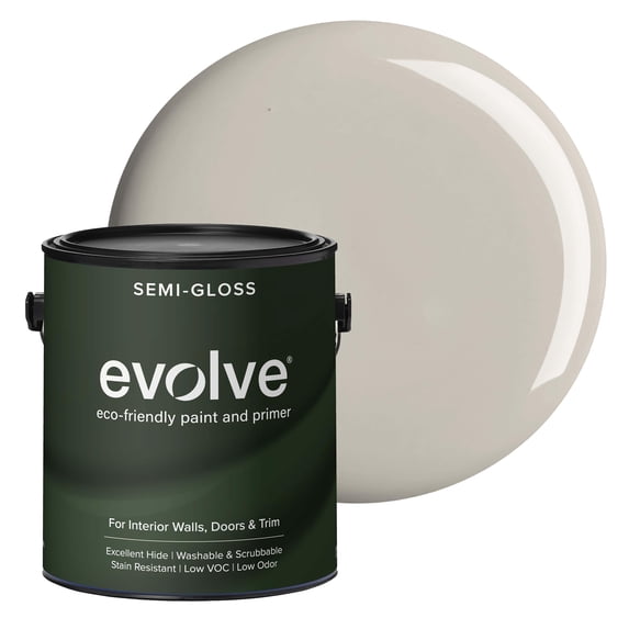 Evolve Refined Pewter Semi-Gloss Interior Paint and Primer, Wall Paint with One-Coat Coverage, 1 gal