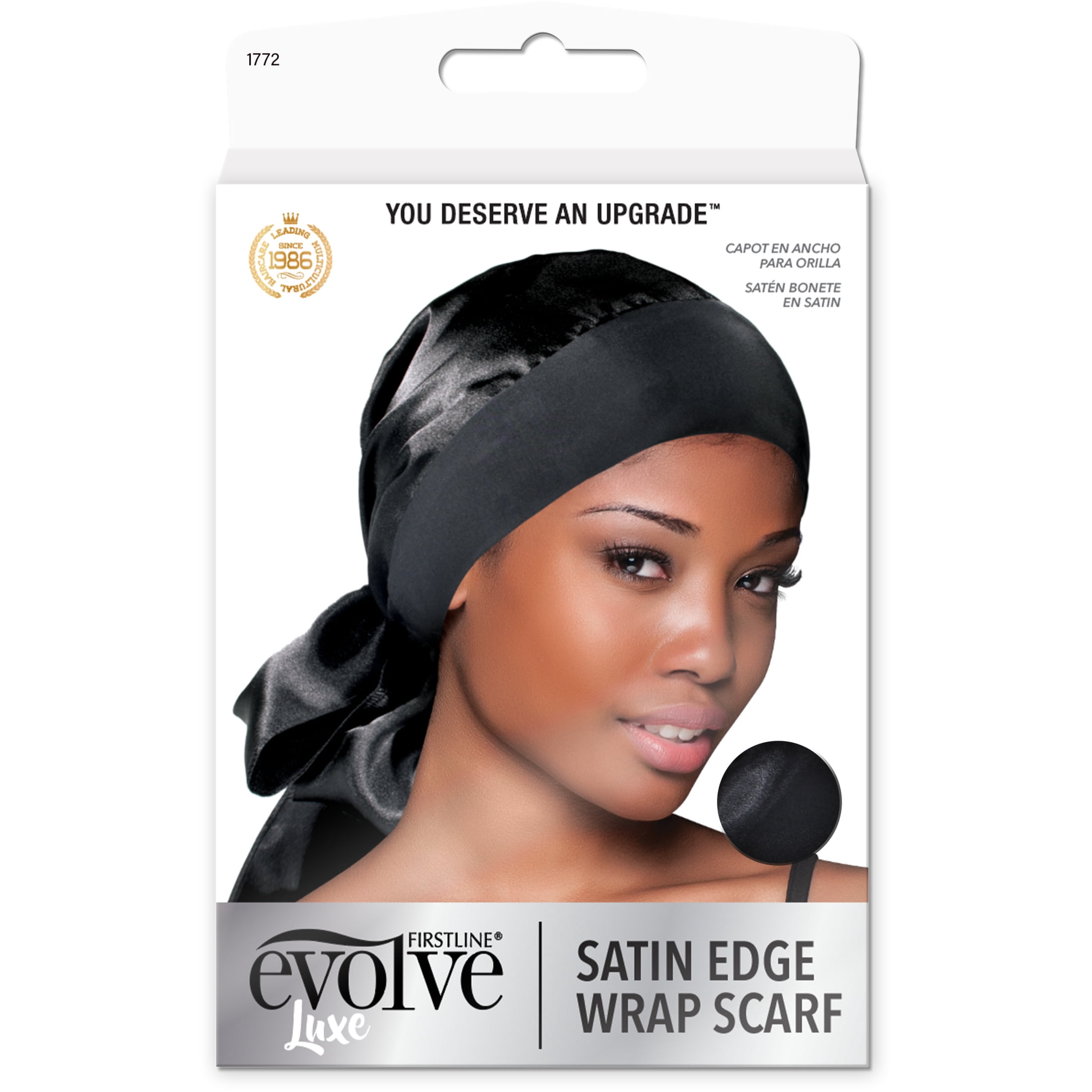 Evolve Satin Edge Wrap Scarf Black