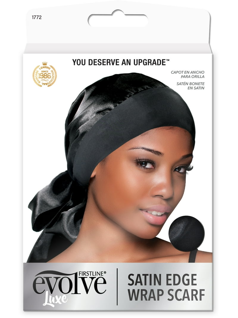 Evolve Satin Edge Wrap Scarf Black