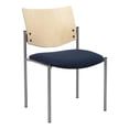 thumbnail image 1 of Evolve Series Armless Guest Chair with Wood Back & Casters, Navy Fabric & Natural, 1 of 1