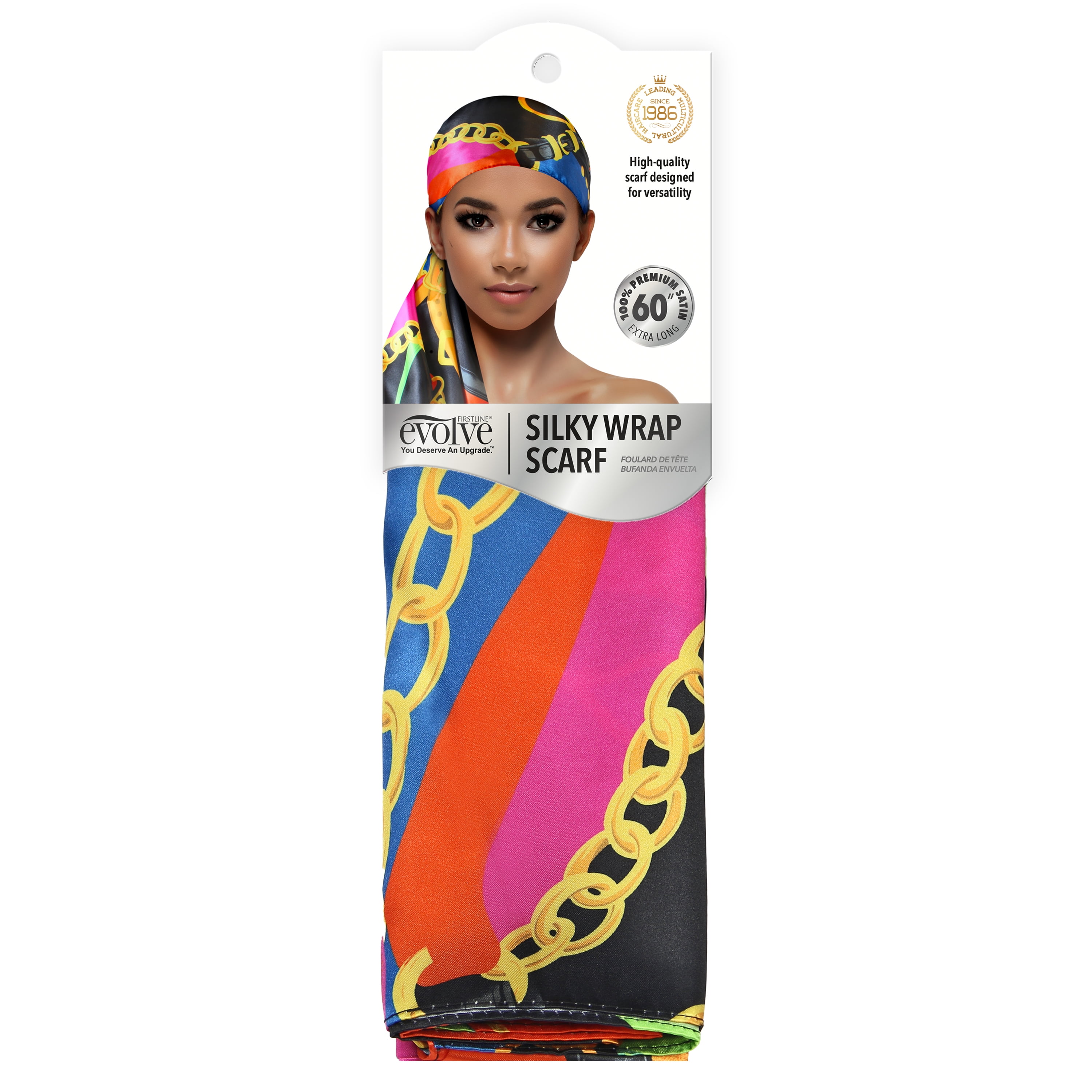 Evolve Silky Wrap Scarf, Chain Print, 1 Count