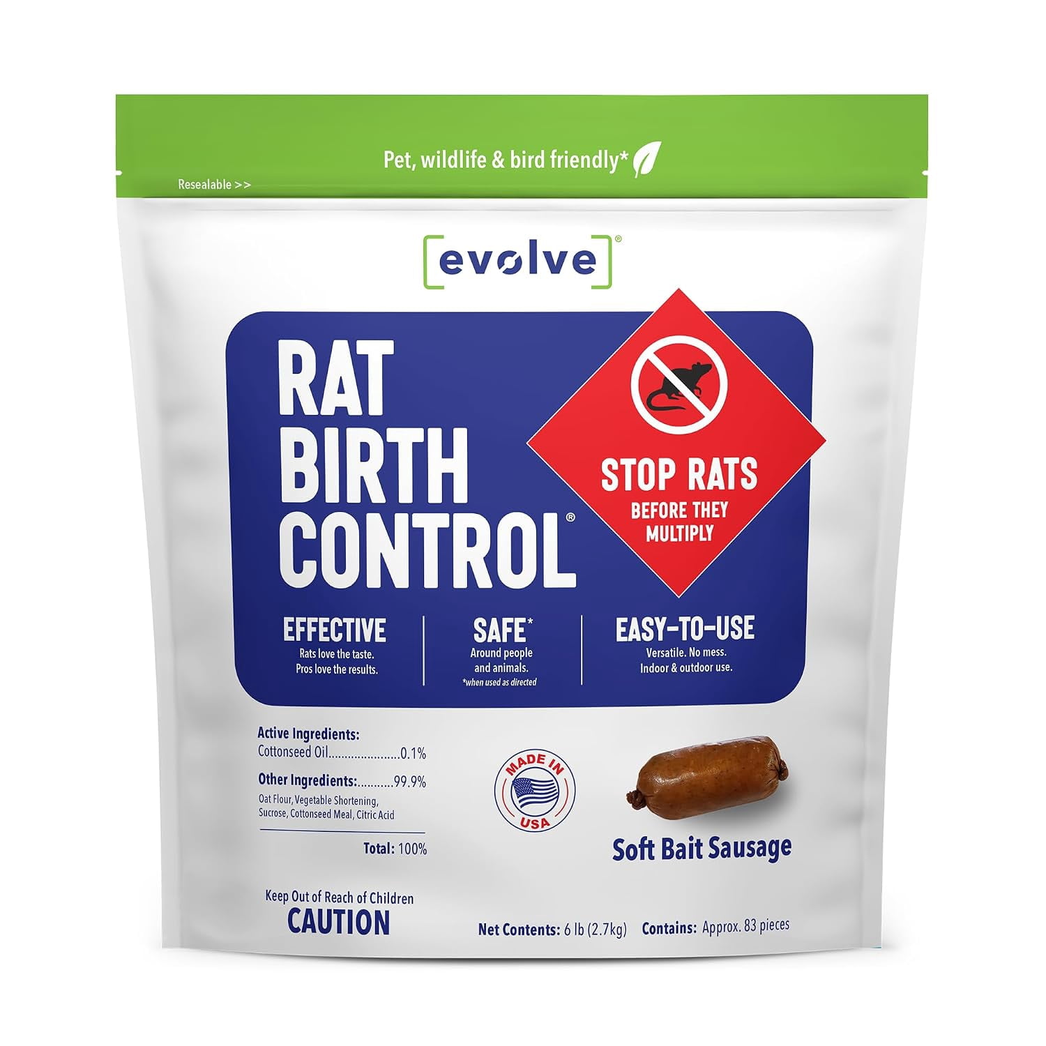 EVILACT ベストocean beetle good heller RATS SenesTech, Rat Birth Control, 3 lb Soft Bait Sausage - Walmart.com