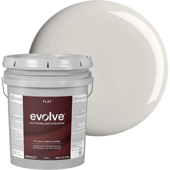 Evolve Tailored Slate Flat Interior Paint and Primer, Wall and Ceiling Paint with One-Coat Coverage, 1 gal