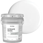 Evolve Ultimate Latex White Paint & Primer with Flat Finish, Interior/Exterior, 5 Gallon