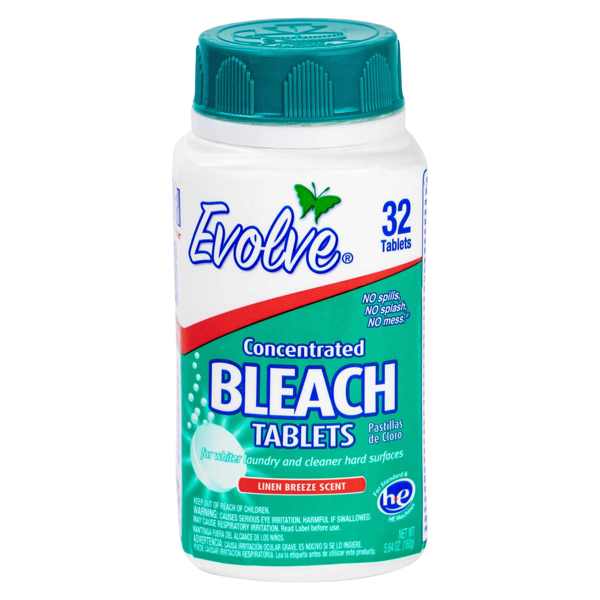 Evolve Concentrated Bleach Tablets, Linen Breeze Scent, 32 Count