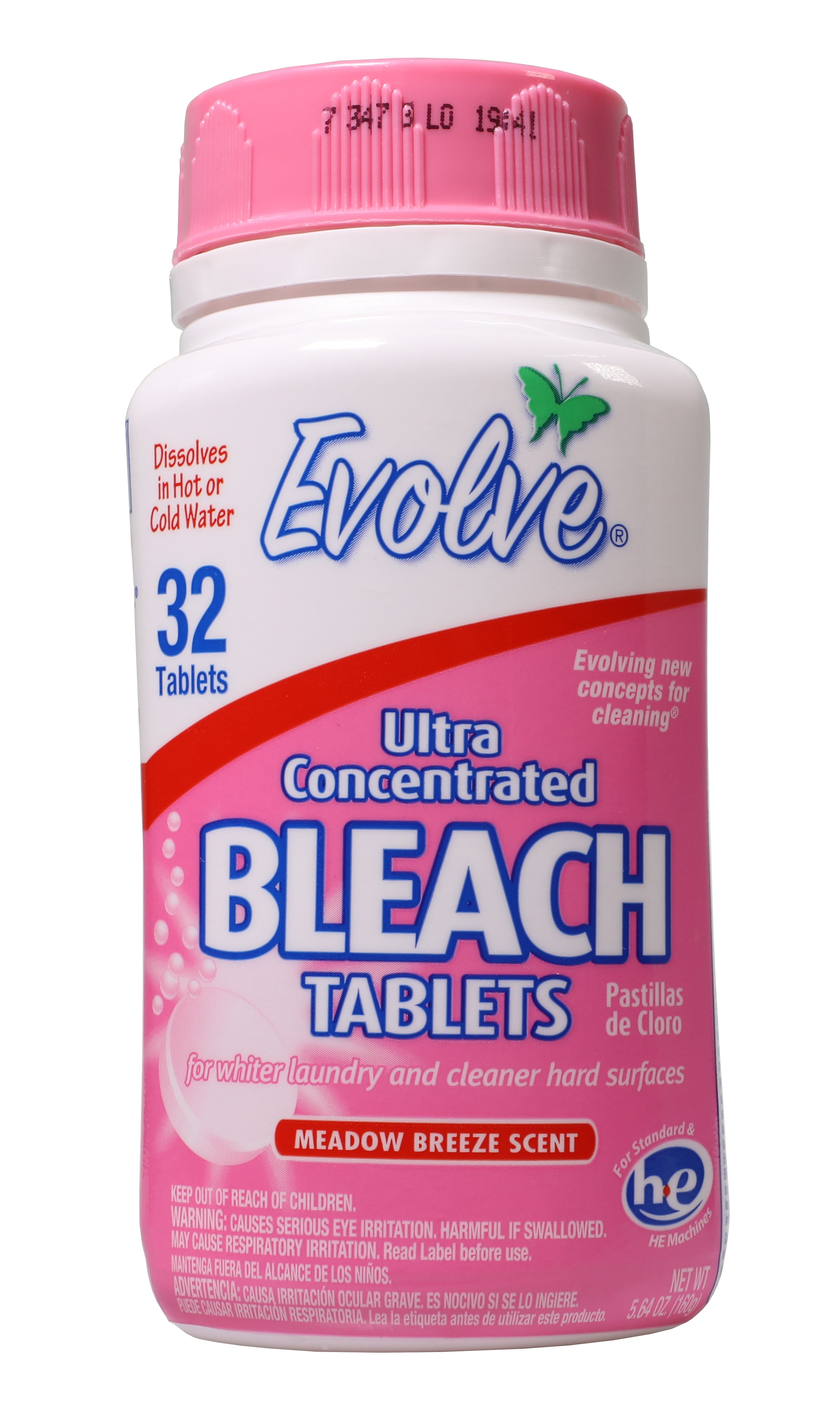 Evolve Ultra Concentrated Bleach Tablets, Meadow Breeze Scent, 32 Count