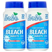 Evolve Concentrated Bleach Tablets, Original Scent, 64 Total Count (32 Count x 2 Pack)