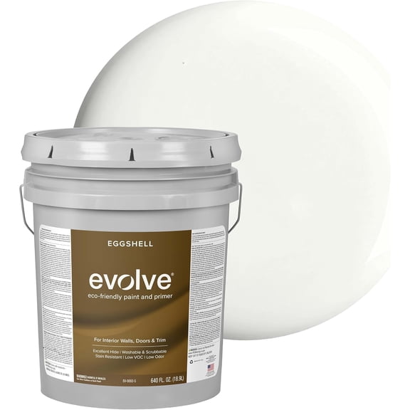 Evolve Ultra White Eggshell Interior Paint and Primer, Wall Paint with One-Coat Coverage, 1 gal