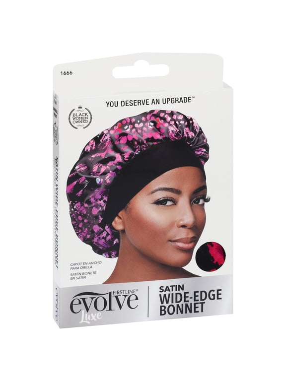 Evolve Wide-Edge Satin Bonnet Leopard