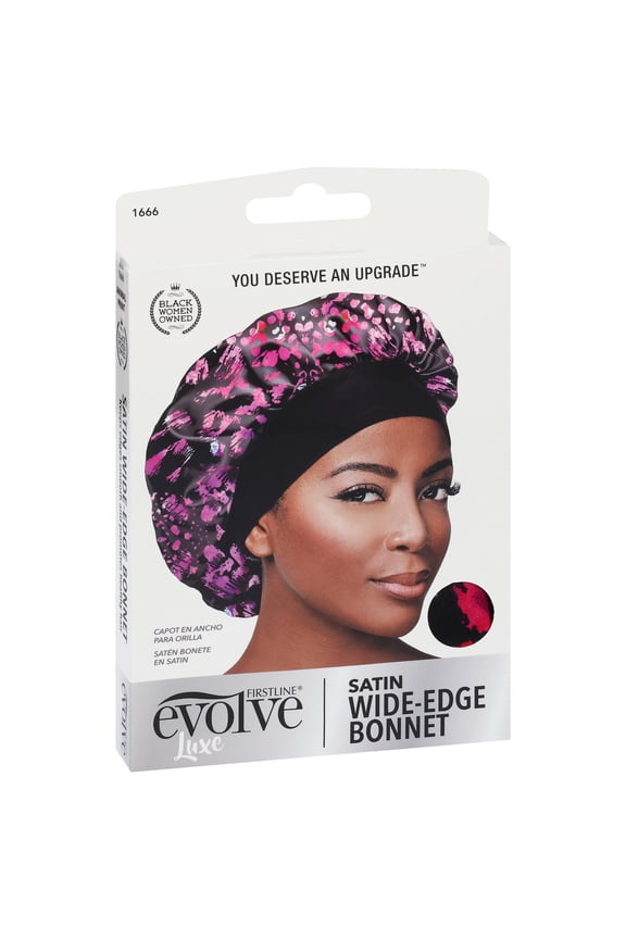 Evolve Wide-Edge Satin Bonnet Leopard